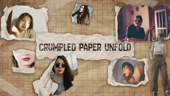 Videohive Crumpled Paper Unfold 60935737