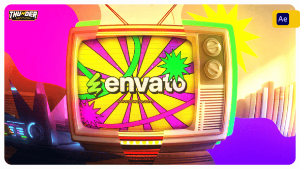 Videohive Retro Pop TV Burst Intro