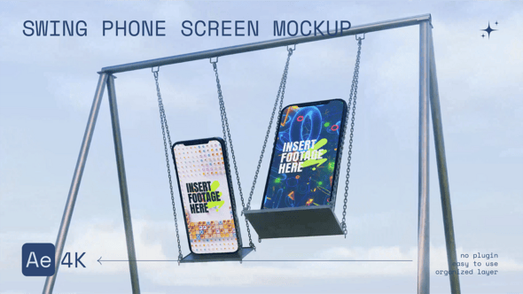 Videohive Swing Phone Screen Mockup