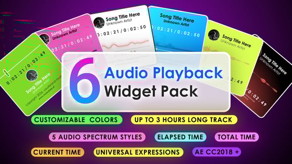 Videohive Modern Audio Visualizer Widget Pack – 6 Music Visual Elements