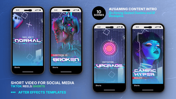 Videohive AI-Gaming Content Intro – Short Vertical Video