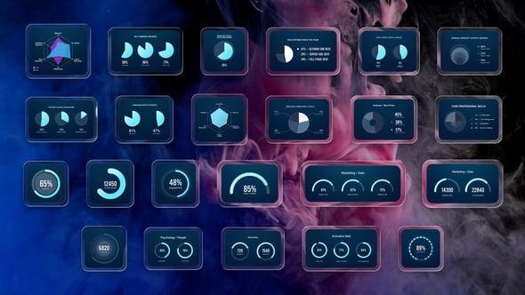 Videohive Liquid Infographic Chart Pack