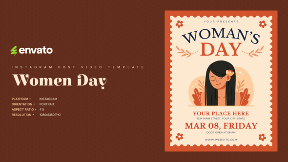 Videohive Women Day Instagram Post Portrait – Creative After Effects Video Template