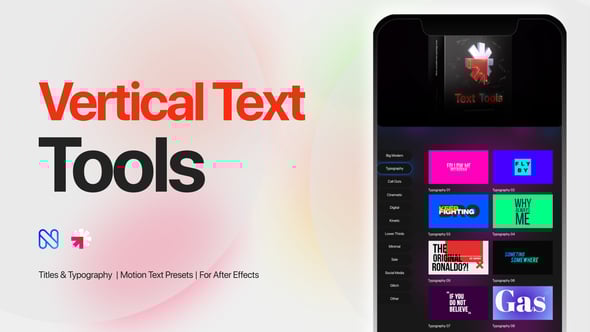Videohive Vertical Text Tools – Titles, Typography, Reels, Call Outs