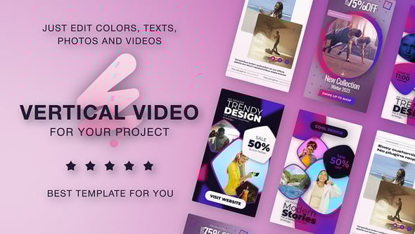 Videohive Vertical Magenta Promo Violet