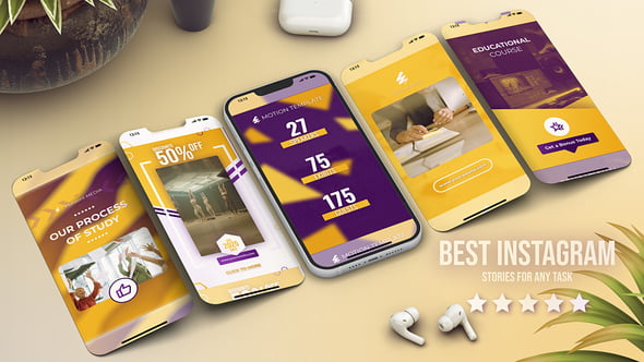 Videohive Corporate Instagram Vertical Promo Yellow Reels