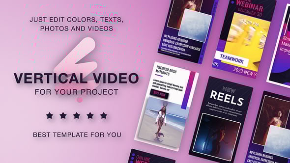 Videohive Vertical Promo Magenta Violet