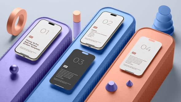 Videohive Phone 16 Pro App Preview Multi Screen Template