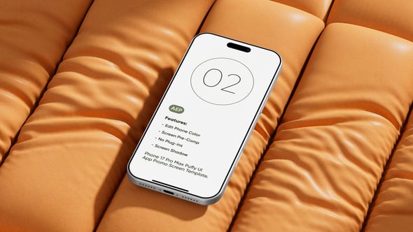Videohive Phone 17 Pro Puffy UI Screen Mockup Template