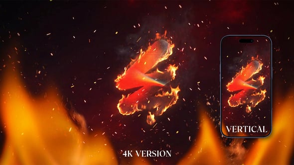 Videohive Fire Sparks Logo Revael Vertical And Horizontal