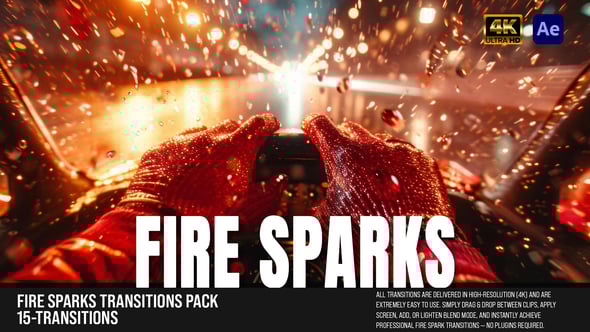 Videohive Fire Sparks Transitions Pack