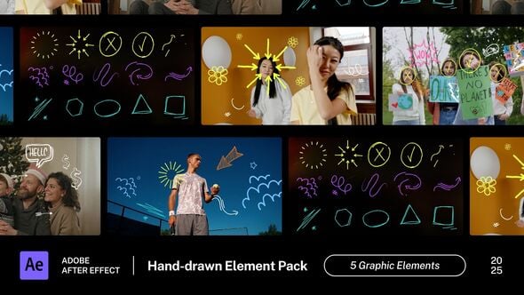 Videohive Sticker Pack – Hand draw Element Pack
