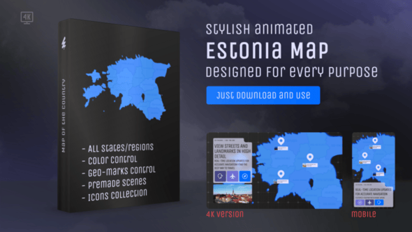 Videohive Estonia Map – Republic of Estonia (Eesti) Map Kit