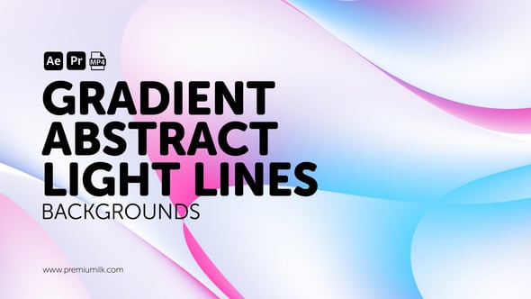 Videohive Gradient Abstract Light Lines Backgrounds | Soft Glowing Line Motion Graphics Backdrops
