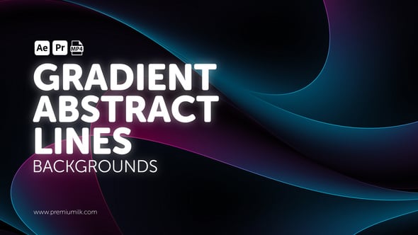 Videohive Gradient Abstract Lines Backgrounds | Colorful Flowing Line Motion Graphics Backdrops