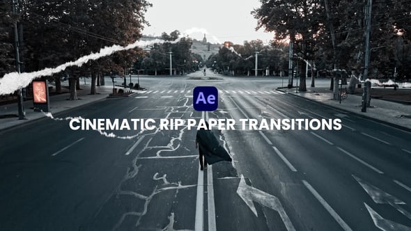 Videohive Cinematic Paper Rip Transitions