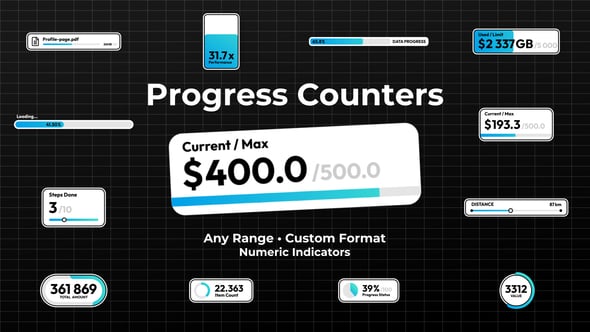 Videohive Animated Progress Counters