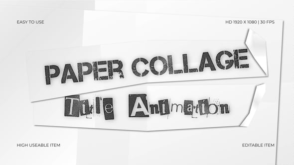 Videohive Paper Collage Title Animation
