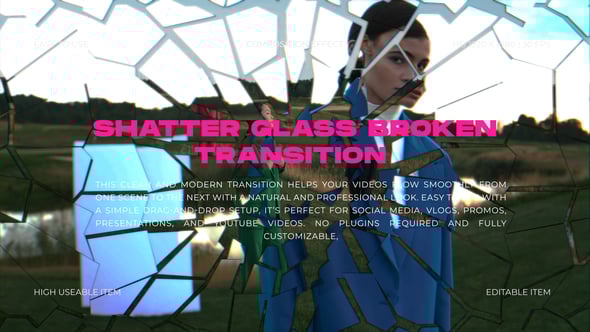 Videohive Shatter Glass Effect Transition
