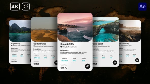 Videohive Travel Cards Carousel