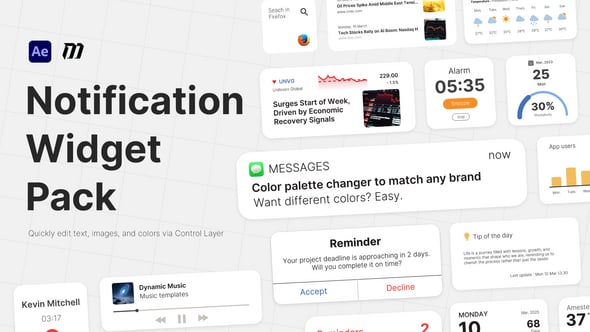 Videohive Text Bars Notification Widget Pack