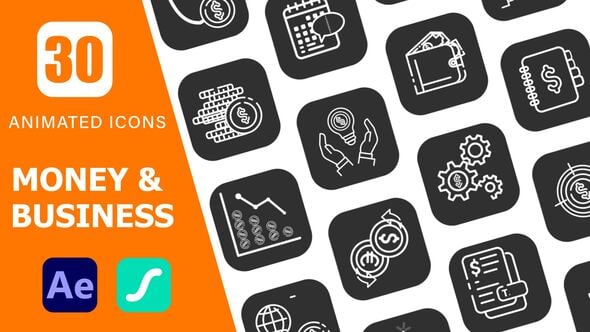 Videohive – 30 Money & Business Icons Pack | After Effects & Lottie Animation