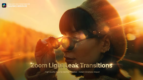 Videohive – Zoom Light Leak Transitions Davinci Resolve