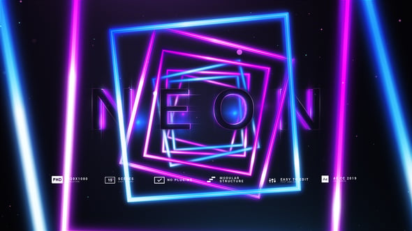 Videohive – Neon Shape and Lines Titles Constractor