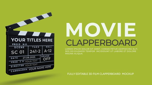 Videohive – Movie Film Clapperboard Mockup