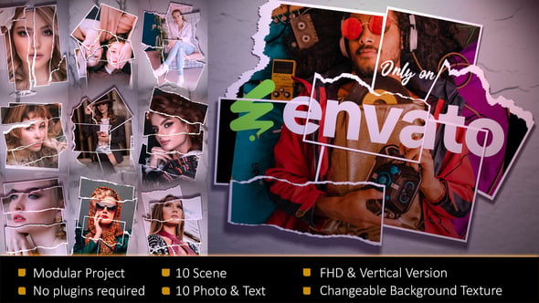 Videohive – Ripped Photo Frame Slideshow