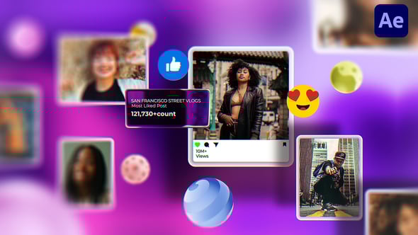 Social Media Post Reaction Photo Logo Opener Free Videohive