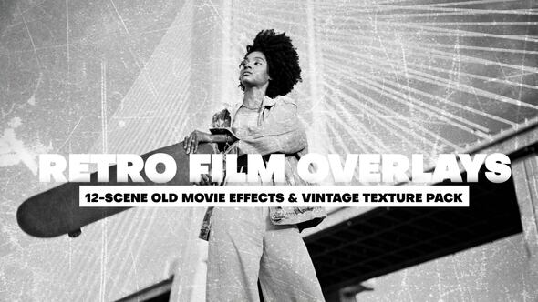 VideoHive 12-Scene Retro Film Overlays – Old Movie Effects & Vintage Texture Pack For FCPX