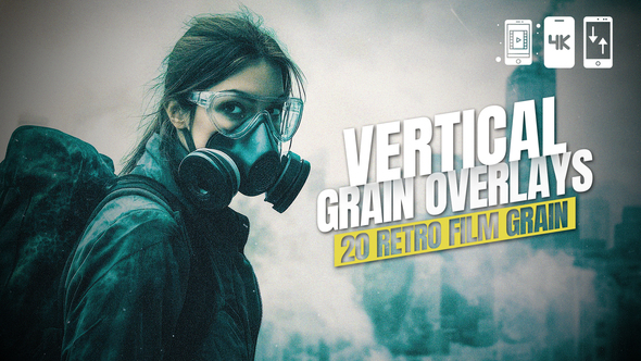VideoHive 20 Retro Film Grain Vertical Overlays MOGRT