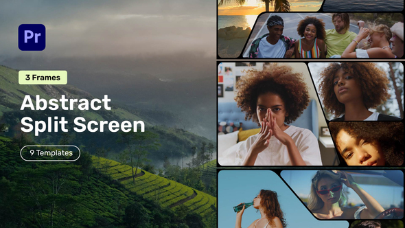 VideoHive Abstract Split Screen – 3 Frames for Premiere Pro