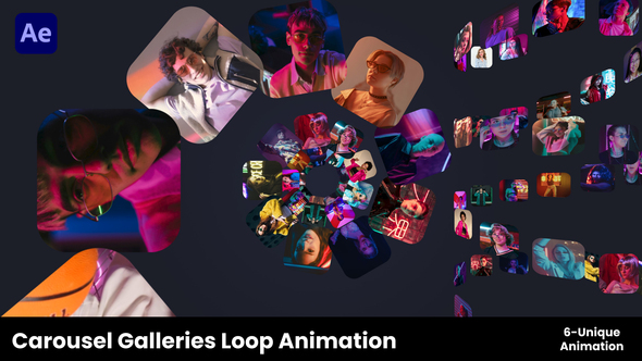 VideoHive Carousel Galleries Loop Animation | Endless Gallery Carousel | eamless Loop Gallery Opener