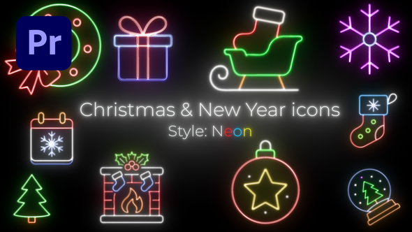 VideoHive Christmas Neon Icons Pack – MOGRT