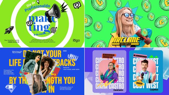 VideoHive Creative Typography Intro & Photo Montage – Unique Titles & Slideshow Templates MOGRT