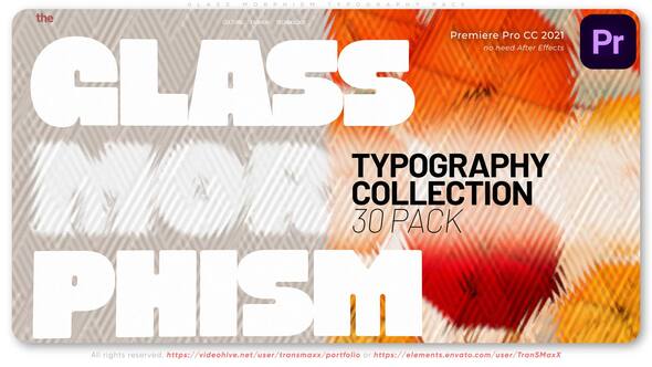 VideoHive Glass Morphism – Adobe Premiere Pro Typography Pack