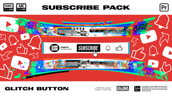 VideoHive Glitch Subscribe Pack