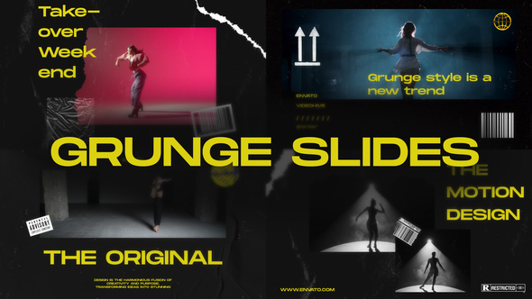 VideoHive Grunge Slides Mogrt