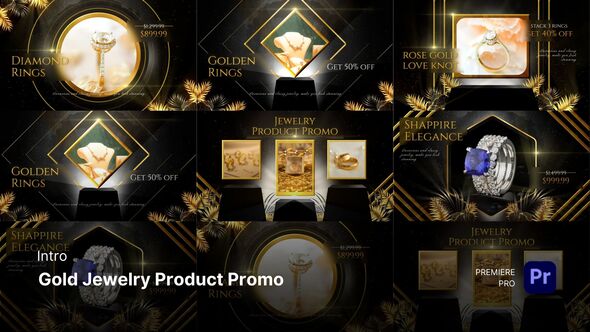 VideoHive Intro – Gold Jewelry Product Promo Premiere Pro Templates