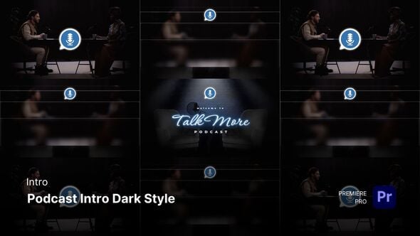 Videohive Intro – Podcast Intro Dark Style Premiere Pro Templates