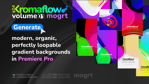 VideoHive Kromaflow Volume-01 MOGRTs – Generative Organic Fluid Gradient Background Loops