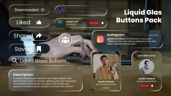 VideoHive Liquid Glass UI Elements MOGRT