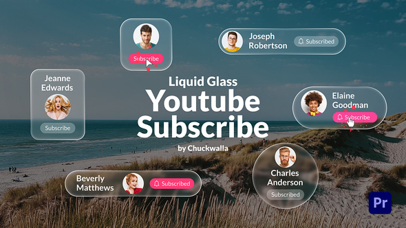 VideoHive Liquid Glass Youtube Subscribe