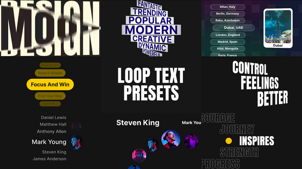 VideoHive Looping List Text Animations MOGRT