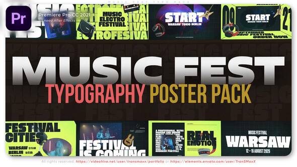 VideoHive Music Fest Typo Pack for Adobe Premiere Pro