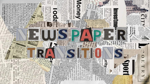 VideoHive Newspaper Transitions | Vintage Ripped Paper Collage || MOGRT
