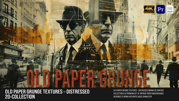 VideoHive Old Paper Grunge Textures – Distressed Wrinkled Surface Collection For MOGRT