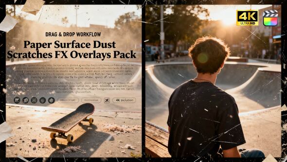 VideoHive Paper Surface Dust & Scratches FX Overlays Pack For FCPX
